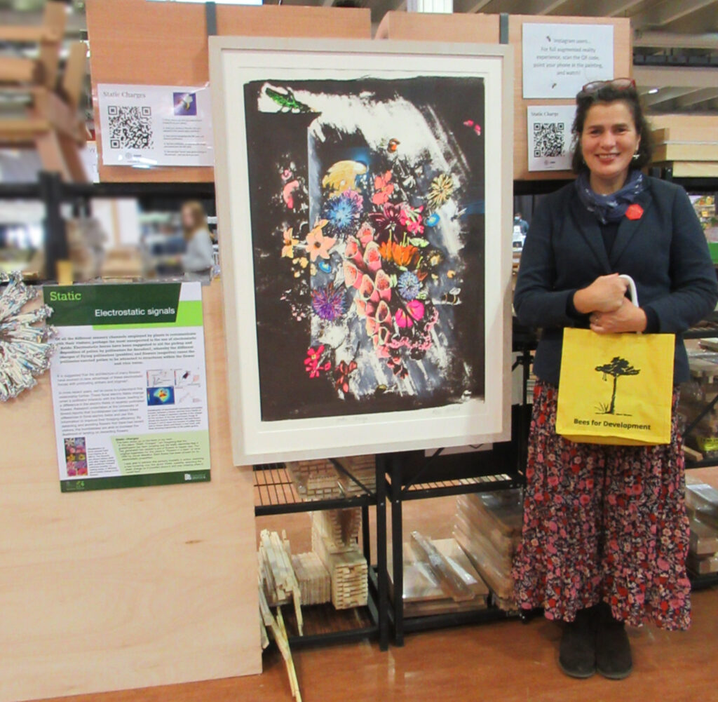 Alex with one of her 3D paintings at the 2012 National Honey Show